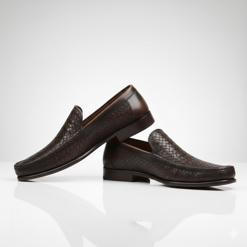 Bruno Magli Tonio Brown Woven Loafer