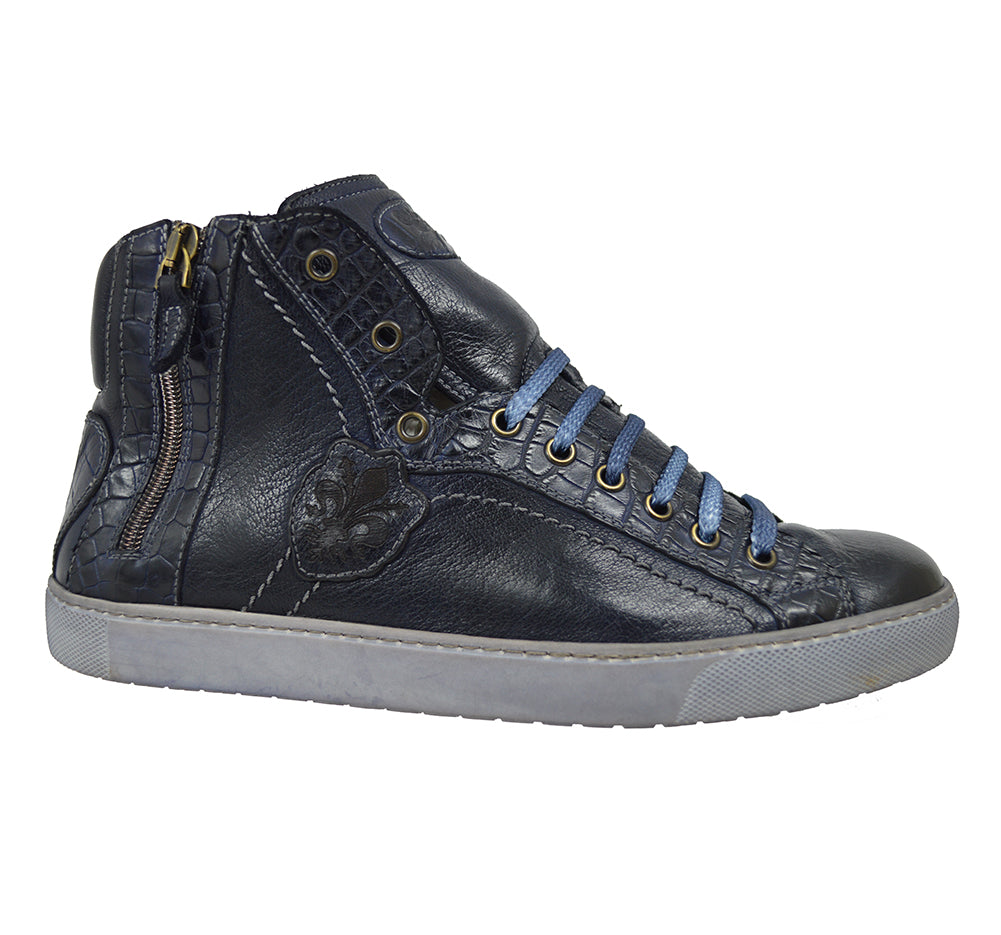 Calzoleria Toscana 6291 Leather & Croc Sneaker - Extra 30% Off At Checkout - Cellini Uomo 