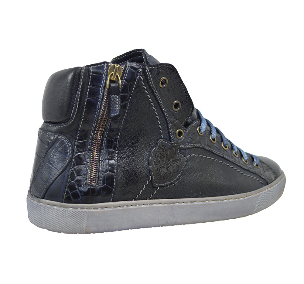 Calzoleria Toscana 6291 Leather & Croc Sneaker - Extra 30% Off At Checkout - Cellini Uomo 