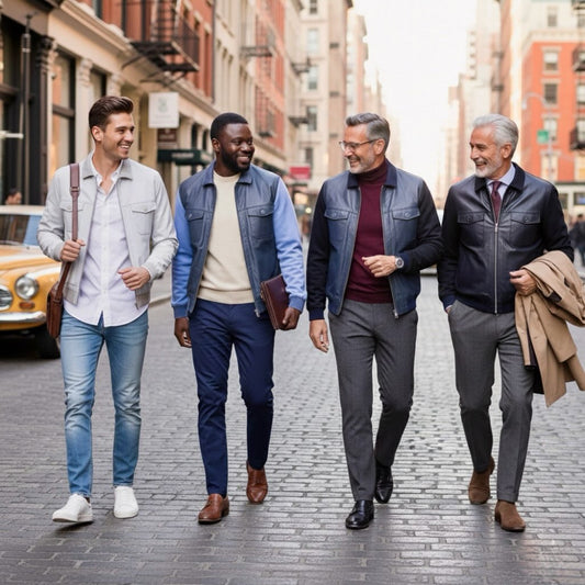 Torras L42E423A Spring Leather and Knit Jacket - Cellini Uomo 