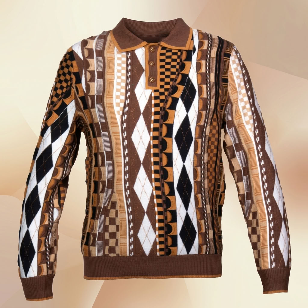 Prestige Wool Blend Geometric Multi Colors Sweater 6502
