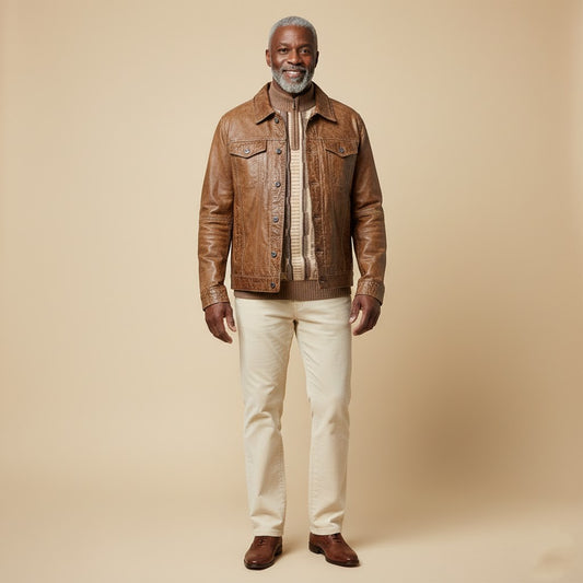 Missani Le Collezioni BF Leather Jean Jacket 392994 - Cellini Uomo 