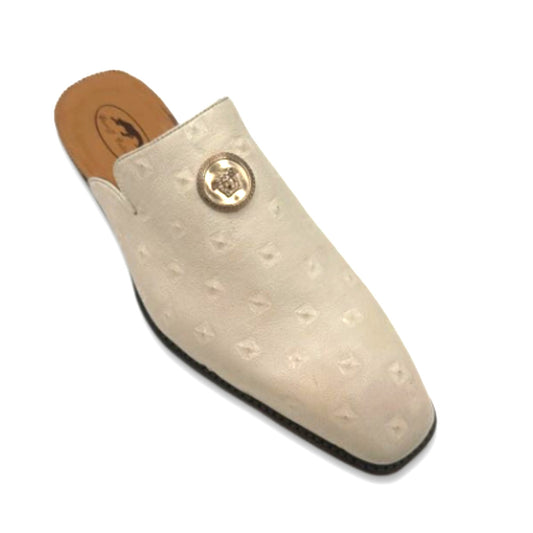 Sheriff Collection 2442-2002 White Calf Slip-On Half Shoes