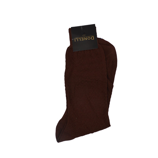 Men's Cotton Socks Brown Texture - Cellini Uomo 