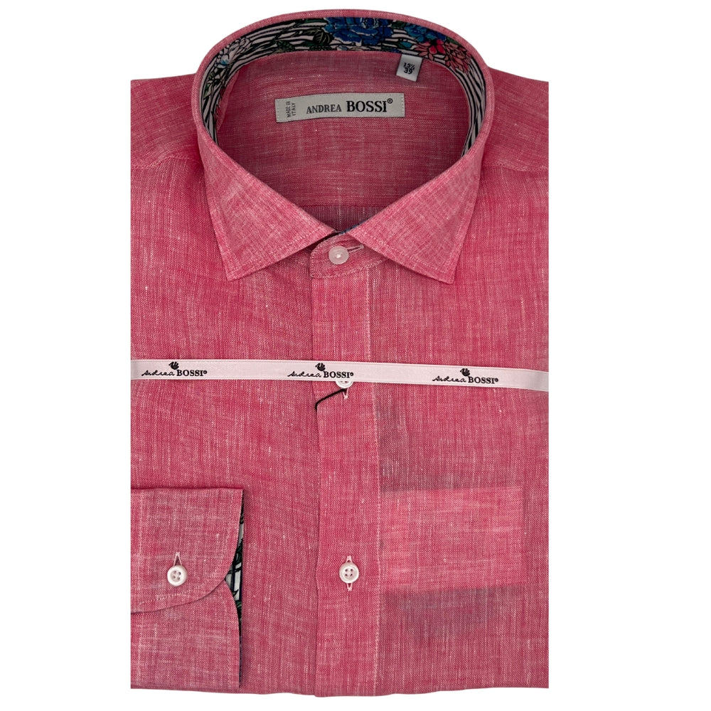 Andrea Bossi Linen Button Up Long-Sleeve Shirts - 175, 92, 14 - Cellini Uomo 