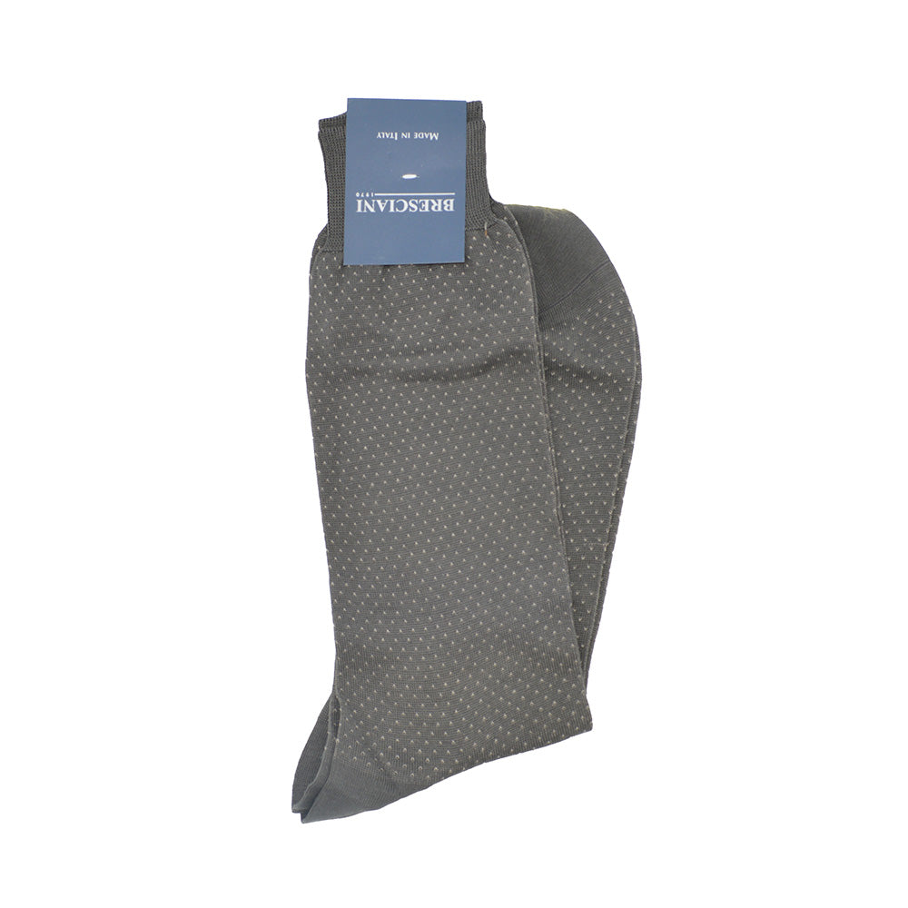 Men's Cotton Socks Light Grey with Dots - Cellini Uomo 