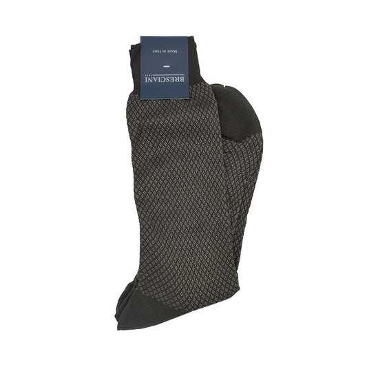 Men's Cotton Socks Medium Grey Design - Cellini Uomo 