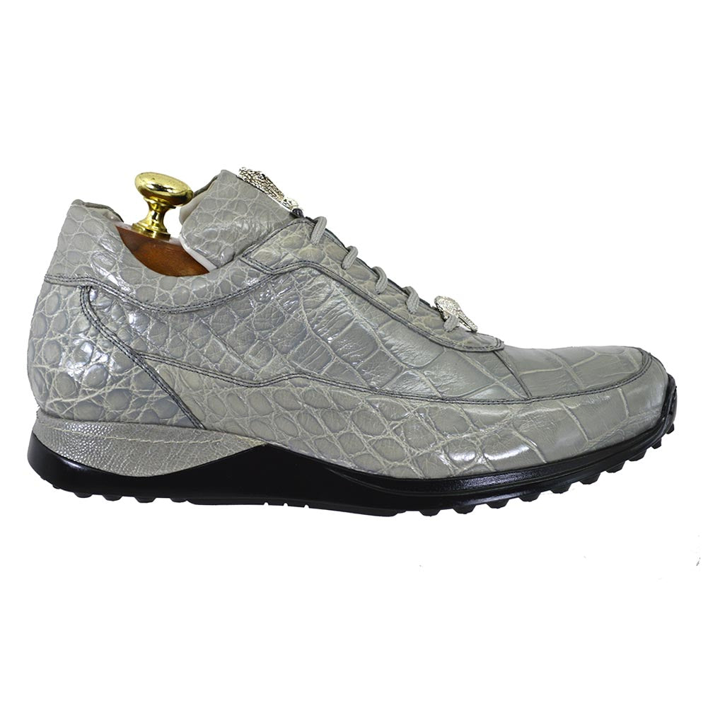 Mauri Casual Alligator Sneaker 8814 in gray, featuring a textured alligator pattern and casual sneaker design.