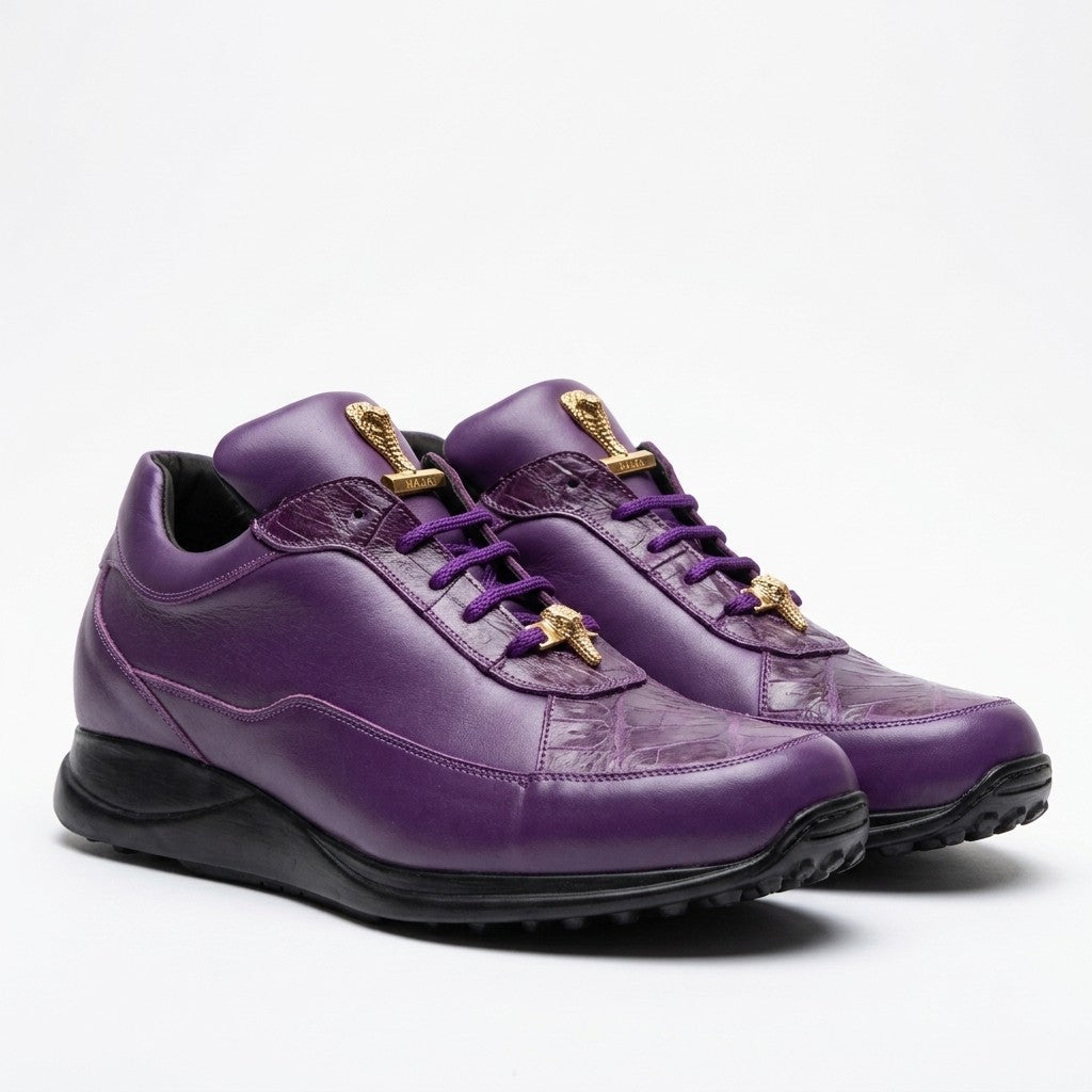 MAURI サイズ9 （27センチ） Mauri 8900 Napa Leather and Baby Crocodile Sneakers | Cellini Uomo