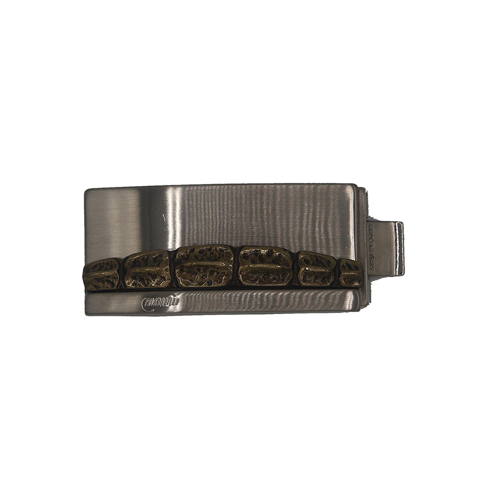 Mauri Silver Square Buckle with Gold Design - Cellini Uomo 