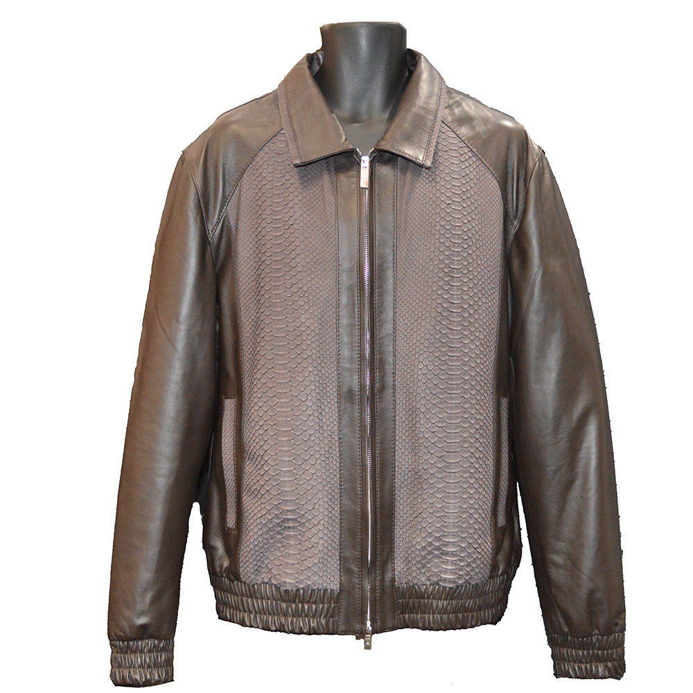 Torras Lambskin Leather and Genuine Python Jacket N82E215A