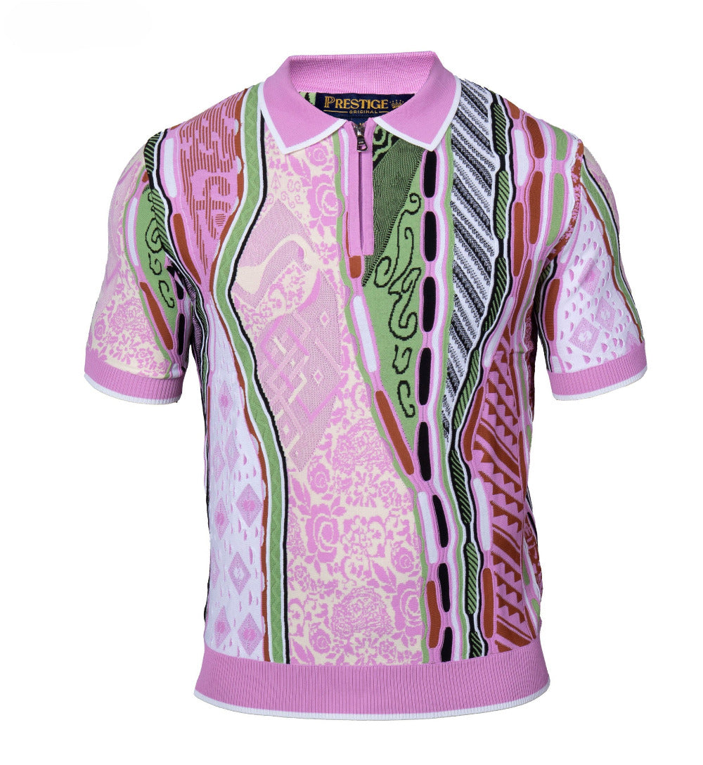 Prestige Knit Design Multi-Color Polo CMK 6002 - Cellini Uomo 