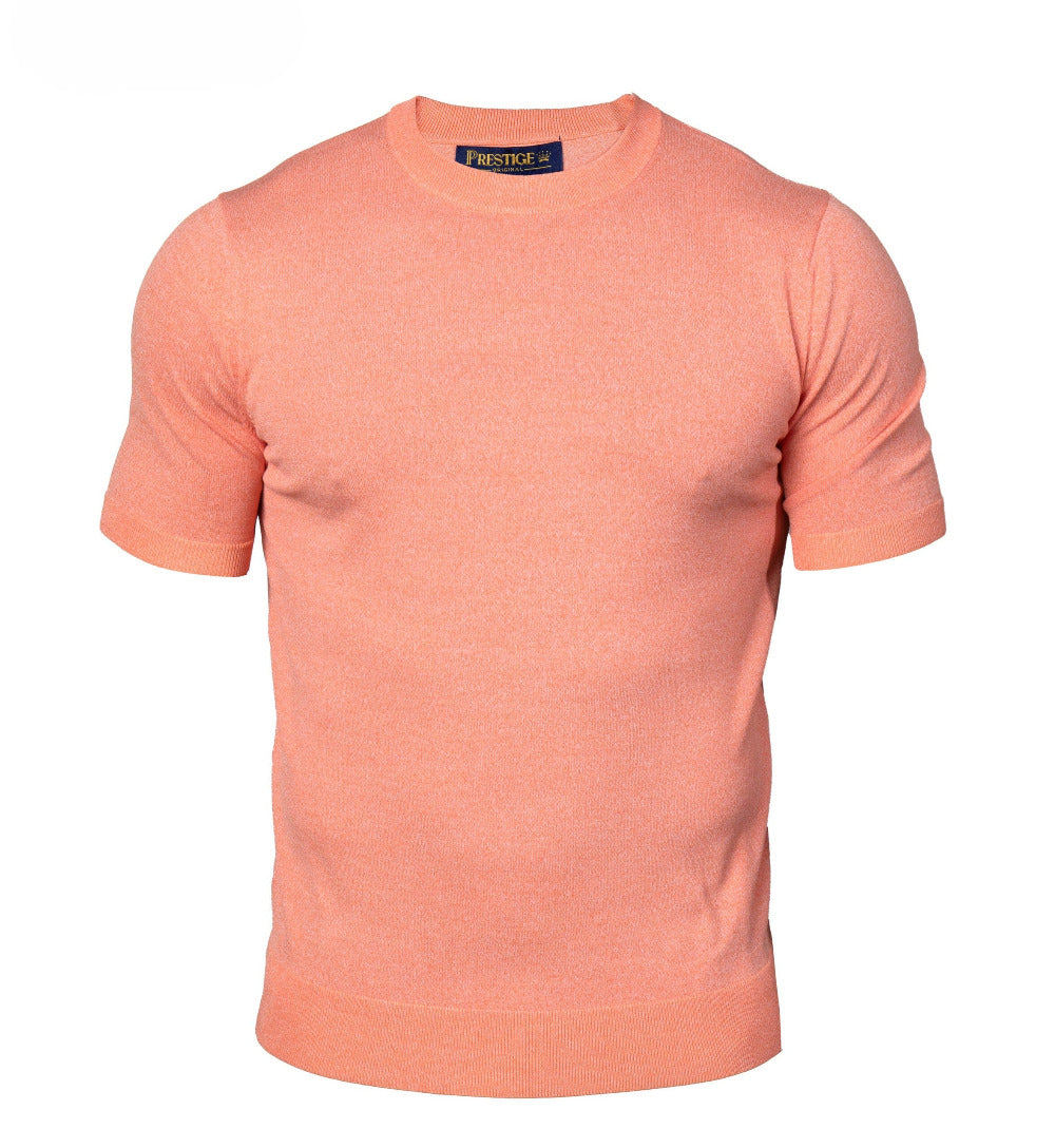 Orange Prestige crew neck short sleeve shirt CMK-650, casual clothing with a comfortable fit and classic design.