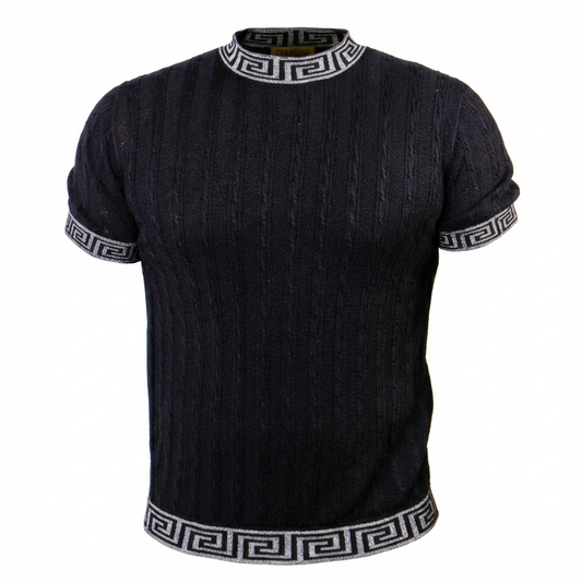 Prestige Greek Knit Round Neck Shirt cmk 075 - Cellini Uomo 