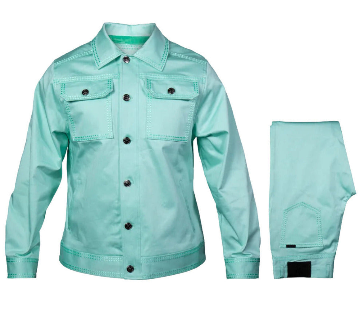 Prestige Denim COJ 300 v3 mint coat or jacket, stylish outerwear with a modern fit, shown in a vibrant mint color.