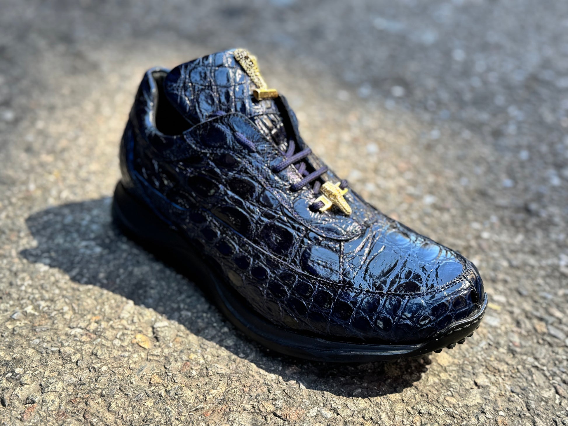 Mauri 8900 Navy Alligator Casuals - Cellini Uomo 