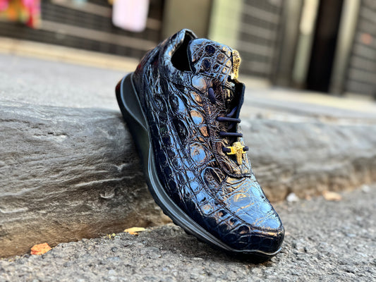 Mauri 8900 Navy Alligator Casuals - Cellini Uomo 