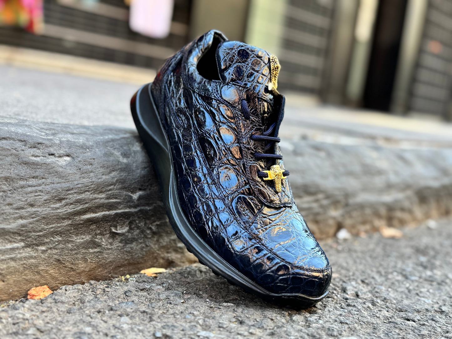 Mauri 8900 Navy Alligator Casuals - Cellini Uomo 