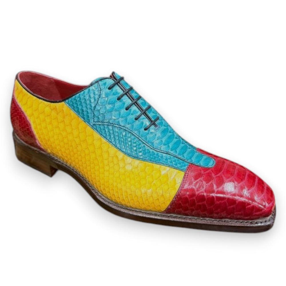 Sheriff Python Dress Shoes 2587-2002 featuring sleek black leather with polished finish and classic lace-up design.