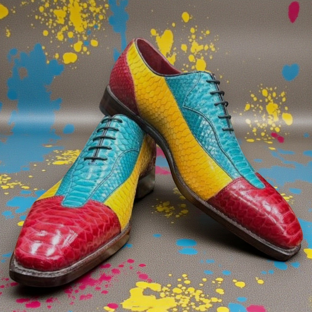 Sheriff Python Dress Shoes 2587-2002 featuring sleek black leather with classic lace-up design and polished finish.