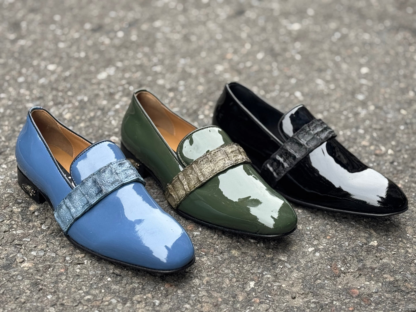 Mauri 4709 Patent Leather and Horn-back Loafer