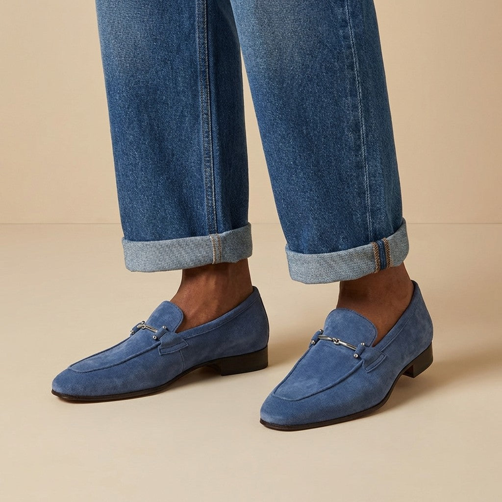 Donald Pliner Jackson suede loafer shown in tan with classic slip-on design and sleek silhouette.