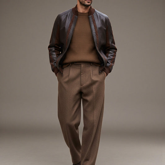 Torras 100% Leather and Zipped Knit Jacket L42H425 - Cellini Uomo 