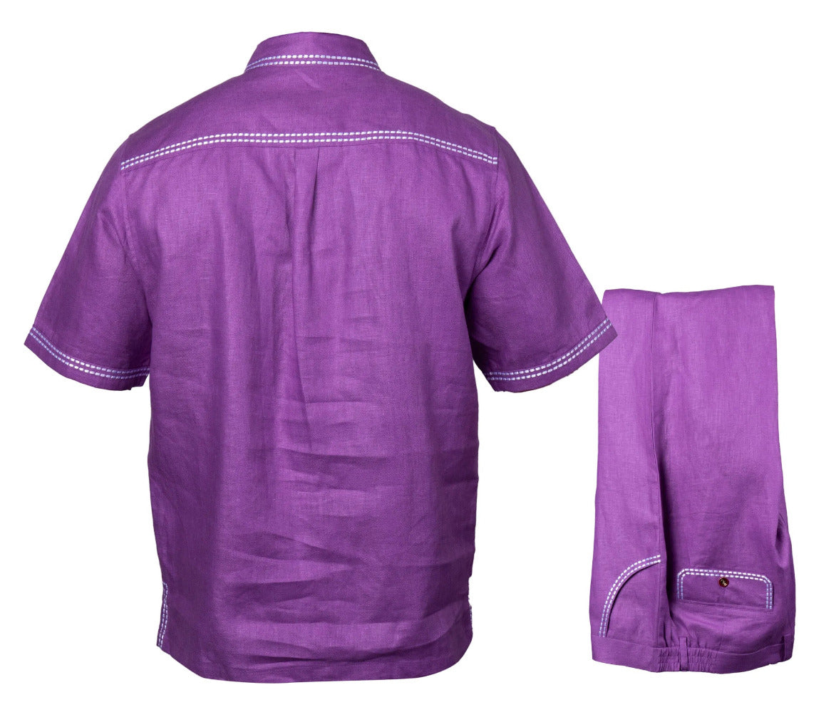 Purple Prestige Linen Set LUX-630 clothing with soft, lightweight fabric and detailed stitching for comfortable everyday wear.