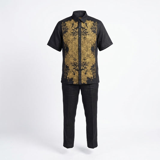 Prestige Black & Gold Linen Set - Cellini Uomo 