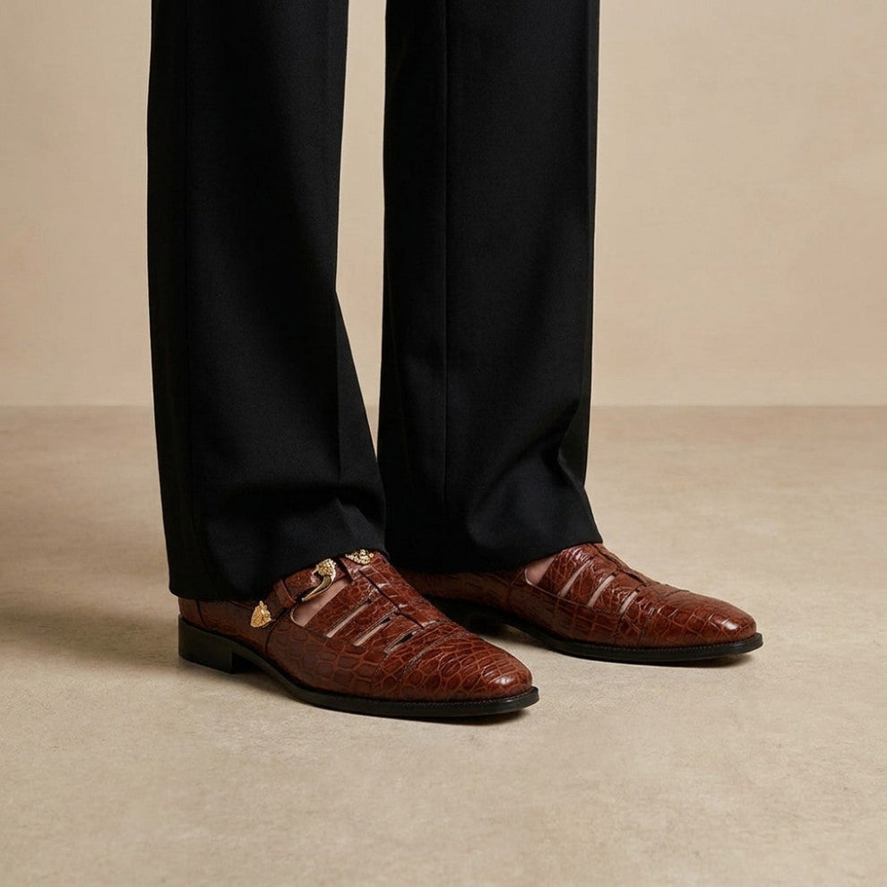 Mauri 3082 Men's Exotic-Skin Alligator Sandals | Cellini Uomo