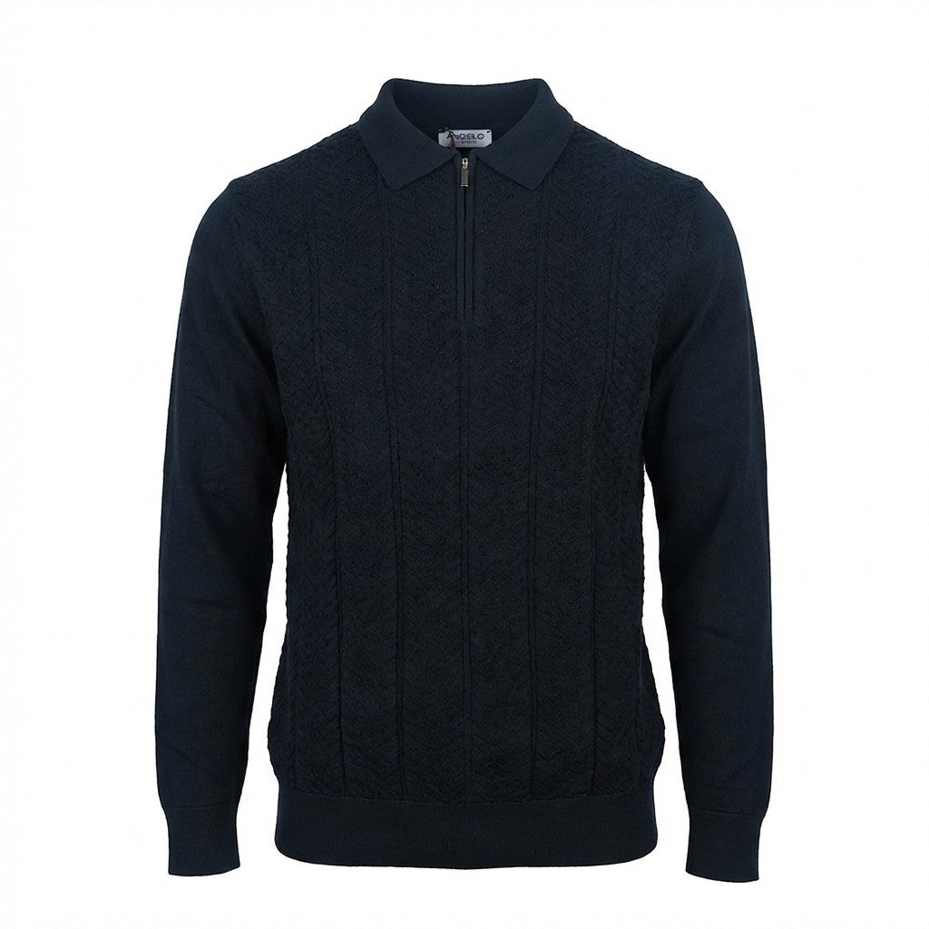 Torras Half Zipped 3D Knit Polo N22H409 - Cellini Uomo 