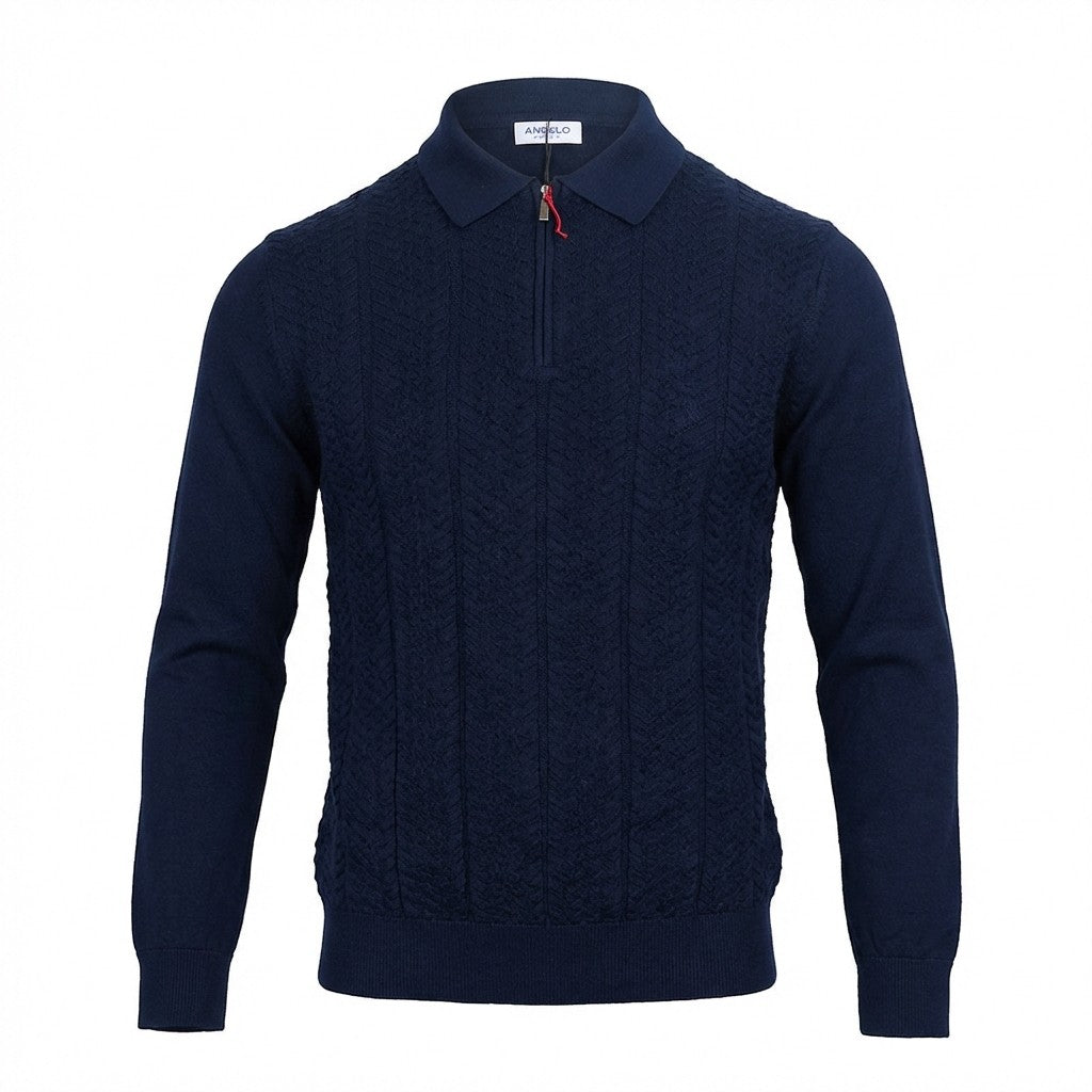 Torras Half Zipped 3D Knit Polo N22H409 - Cellini Uomo 
