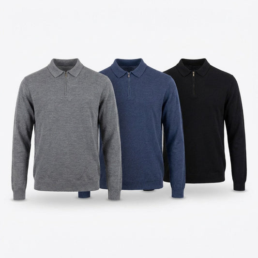 Torras Polo Zip Style Grey, Black and Blue - N233182 - Cellini Uomo 