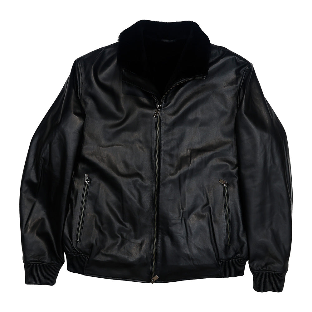 Torras Zipped 100% Leather and Shearling Jacket N82H445