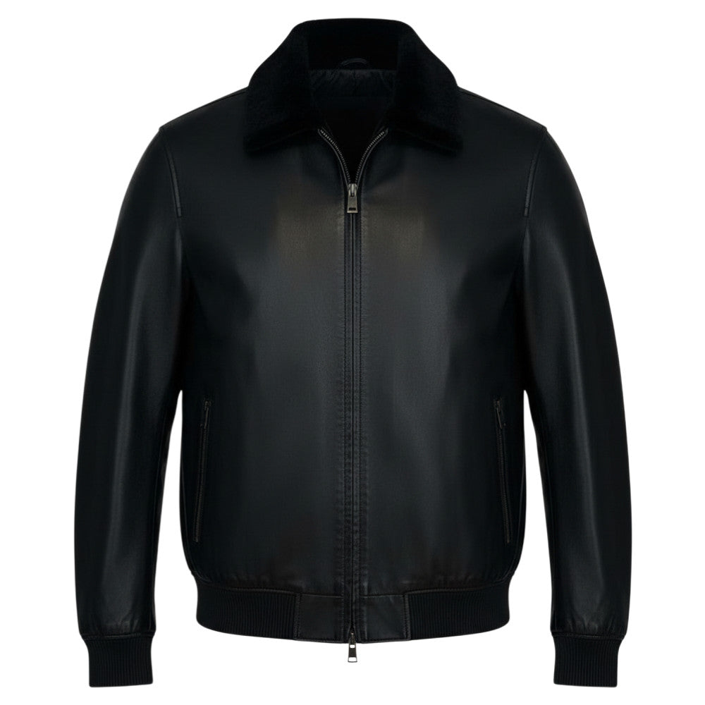 Torras Zipped 100% Leather and Shearling Jacket N82H445 - Cellini Uomo 
