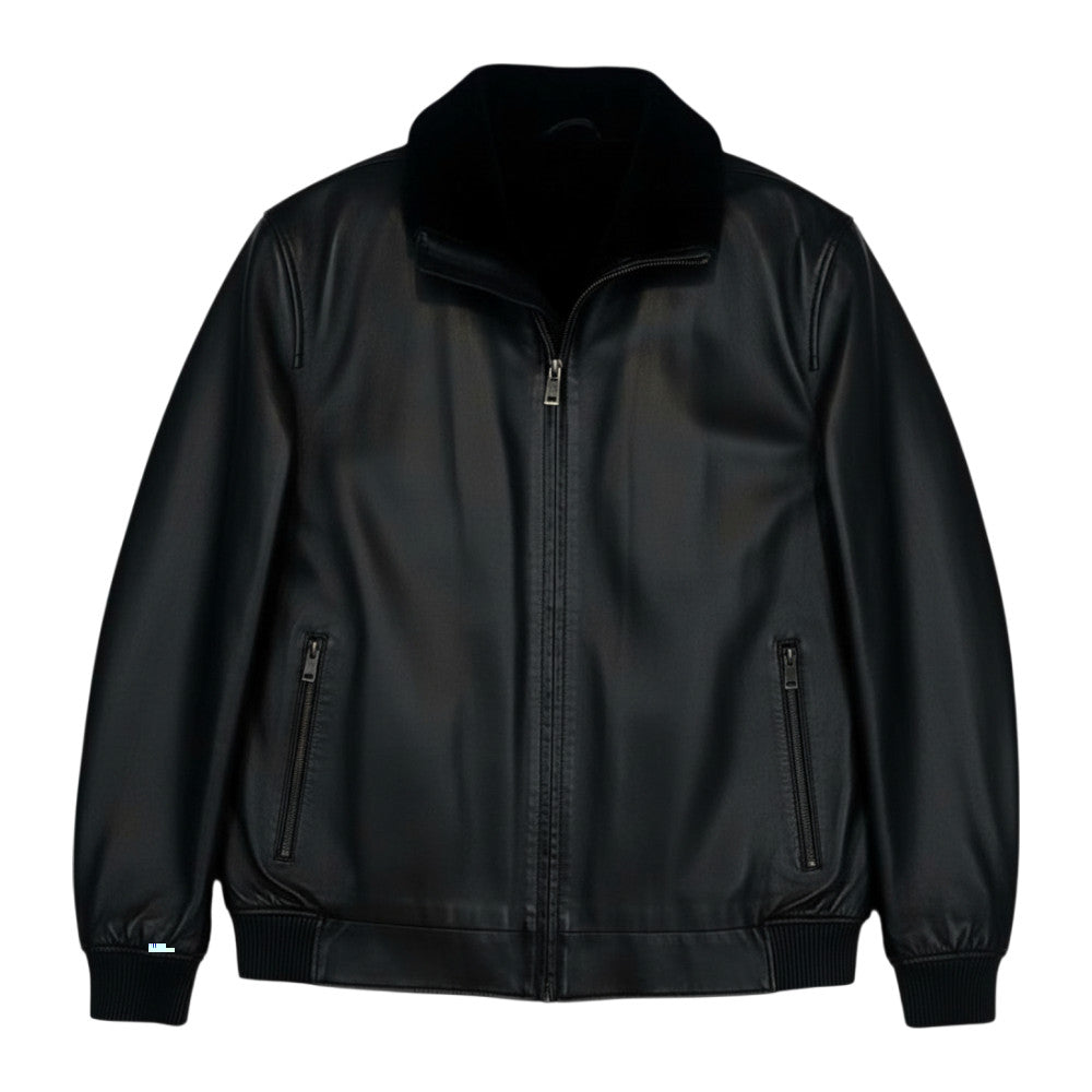 Torras Zipped 100% Leather and Shearling Jacket N82H445 - Cellini Uomo 