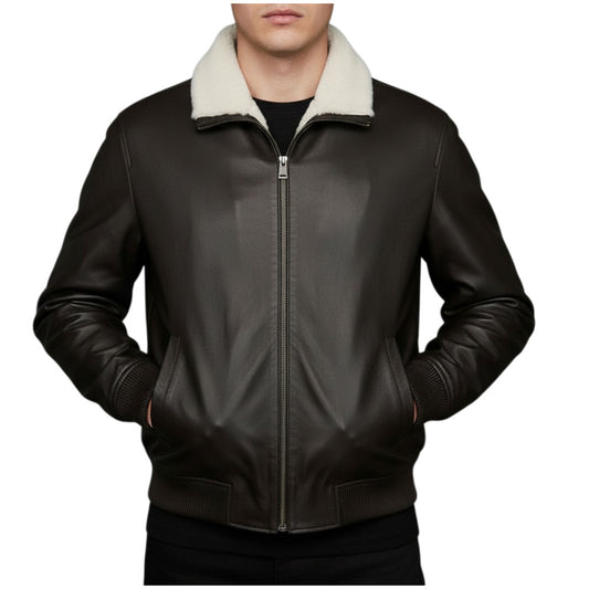 Torras Zipped 100% Leather and Shearling Jacket N82H445 - Cellini Uomo 
