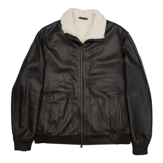 Torras Zipped 100% Leather and Shearling Jacket N82H445