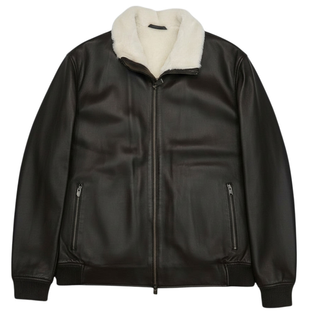Torras Zipped 100% Leather and Shearling Jacket N82H445 - Cellini Uomo 