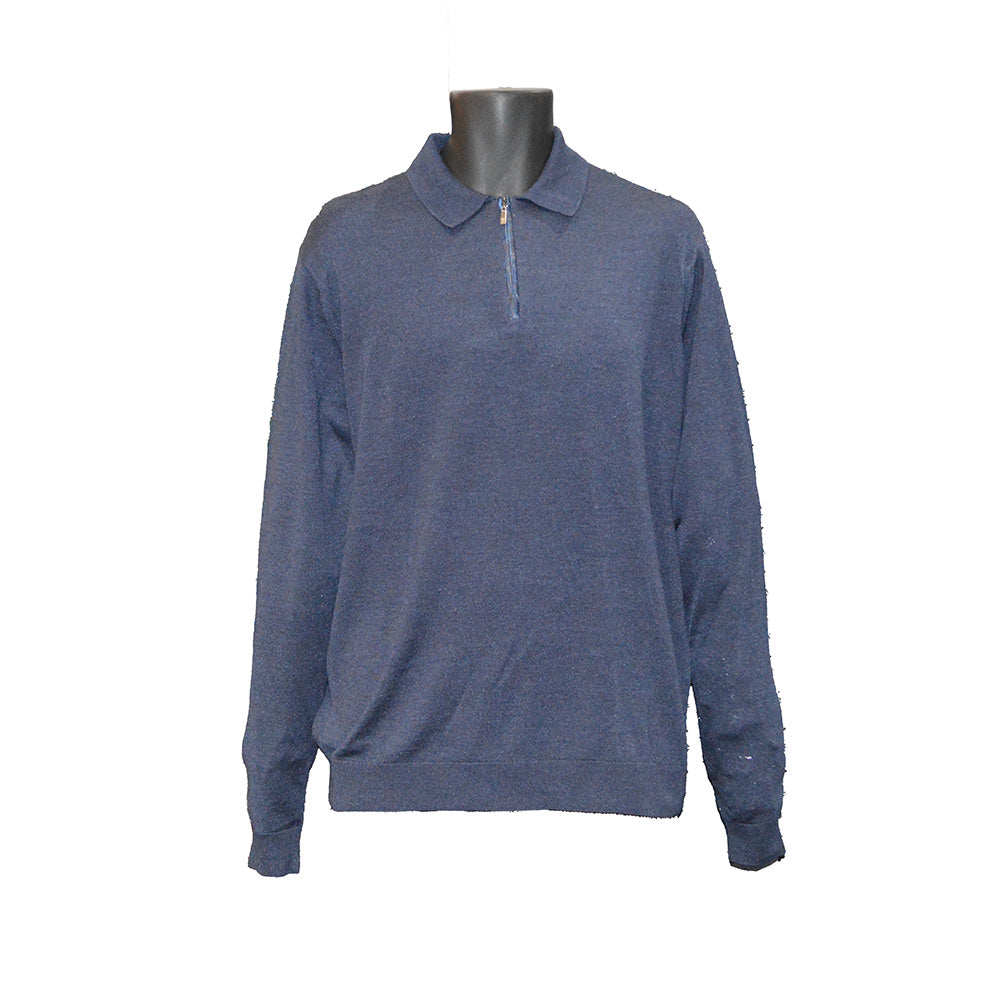 Torras Polo Zip Style Grey, Black and Blue - N233182