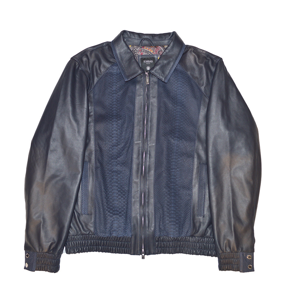 Torras Lambskin Leather and Genuine Python Jacket N82E215A