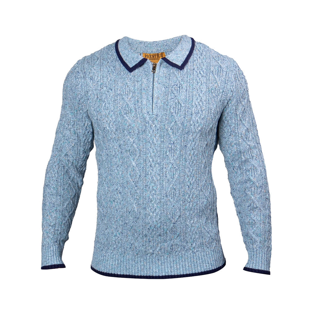 Prestige Long Sleeve Sweater Knit Zip Polo 290