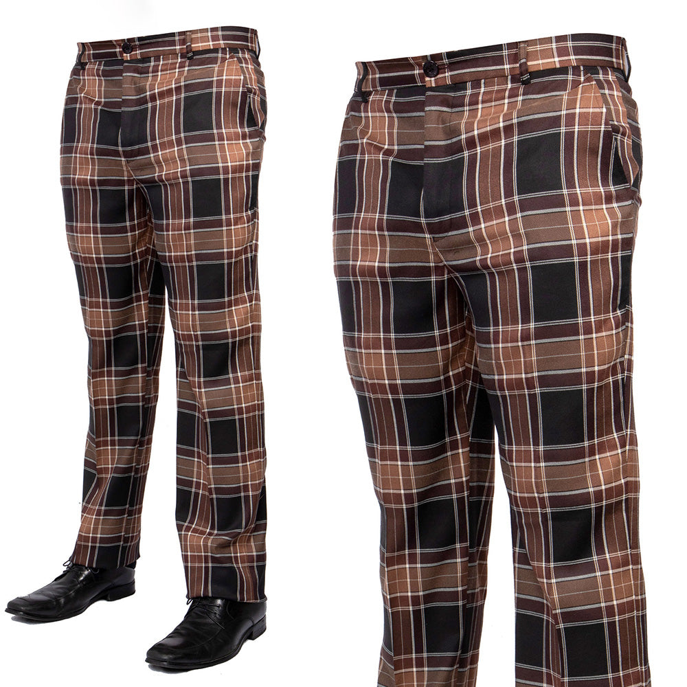 Prestige Brown Plaid Pants 405