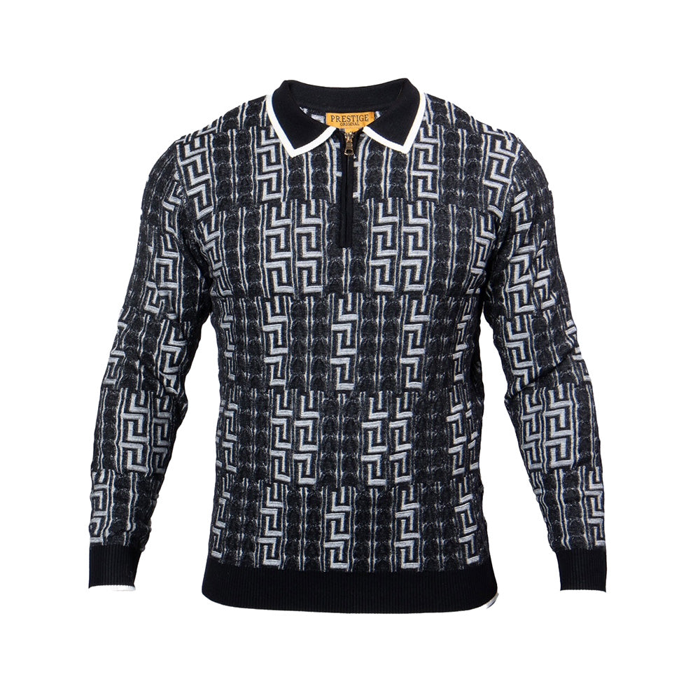 Prestige Long Sleeve Polo Sweater Zip 571