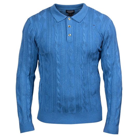 Prestige SW 210 Long Sleeve Polo Sweater - Cellini Uomo 