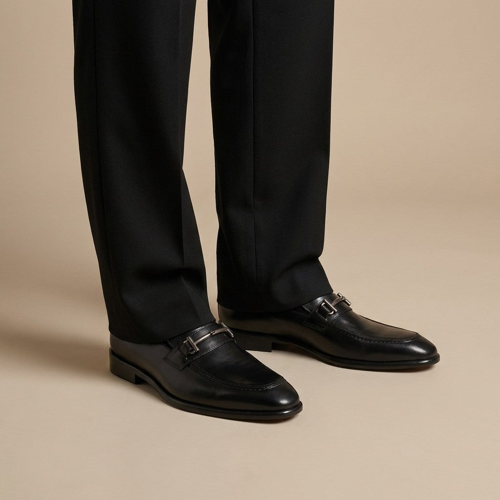 Bruno Magli Sante double gore classic leather loafer with sleek design and polished finish, ideal for stylish casual or formal wear.