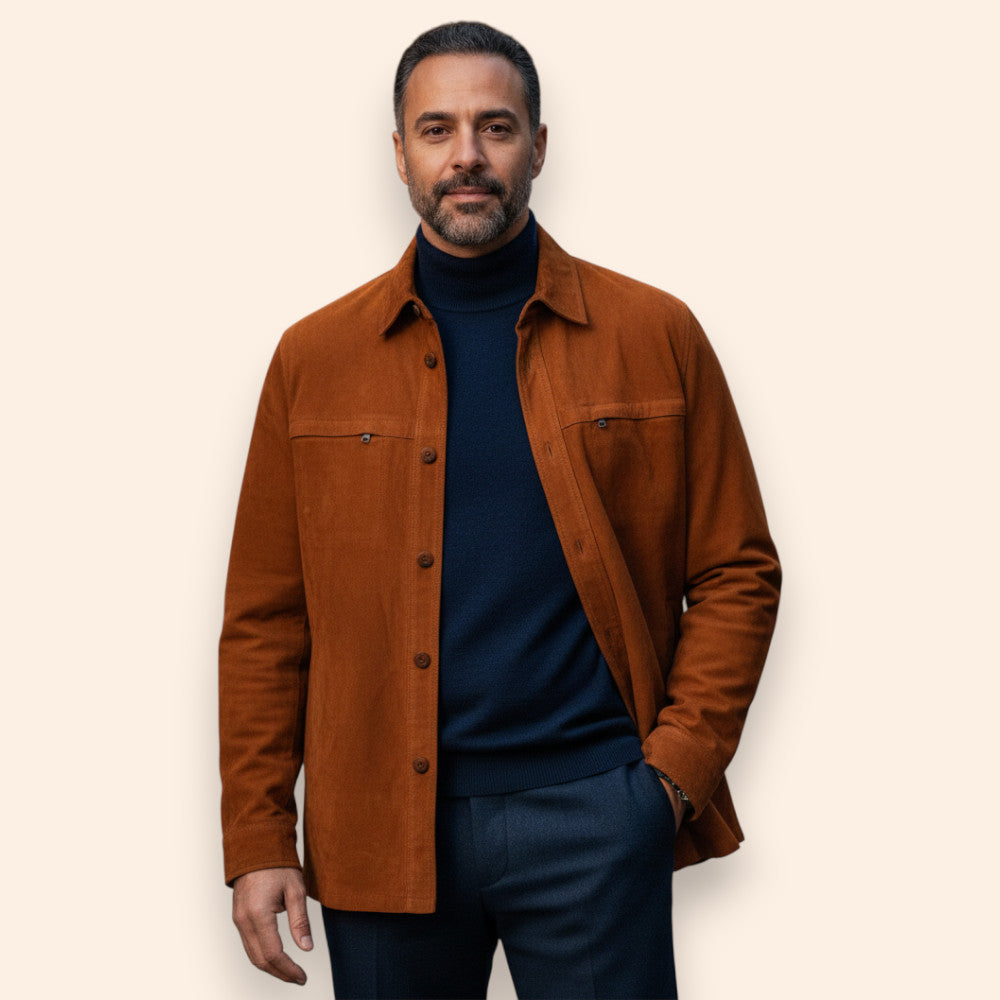 Missani Lamb Suede Shirt Jackets 342518 - Cellini Uomo 