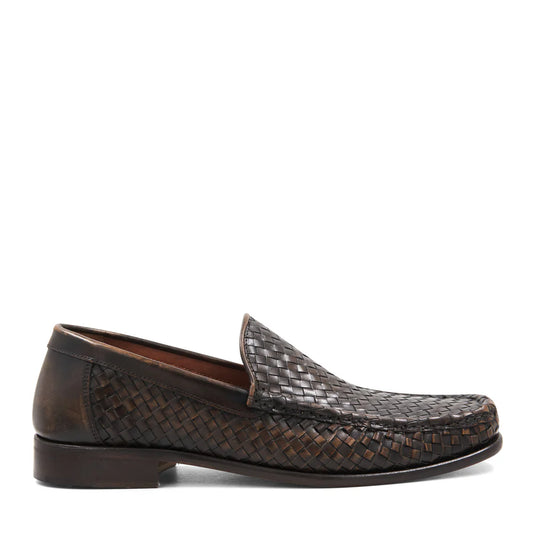 Bruno Magli Tonio Brown Woven Loafer