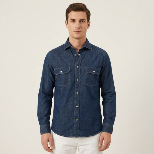 Torras premium 100% cotton long-sleeve shirt featuring a classic design, made from soft, high-quality cotton fabric.
