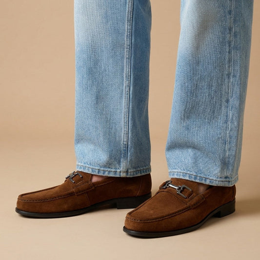 Bruno Magli Trieste Classic Suede and Leather Lined Moccasin Loafer - Cellini Uomo 